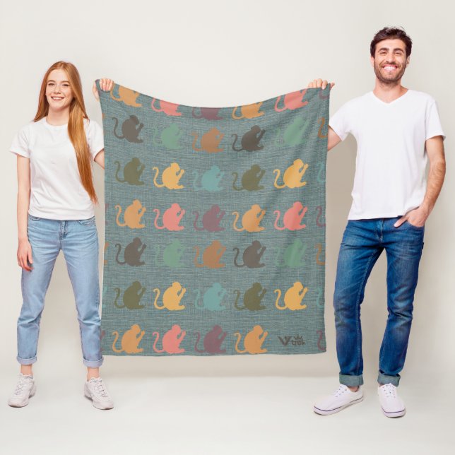Retro Monkey Gift Blanket Vintage Monkey Lover (In Situ)