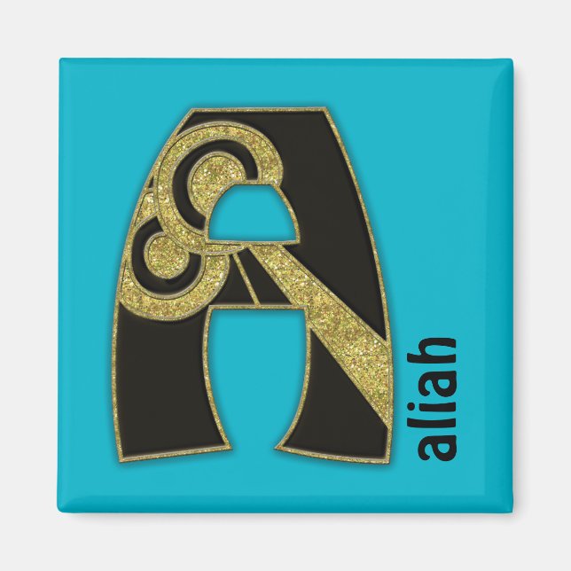 retro monogram - A Magnet (Front)