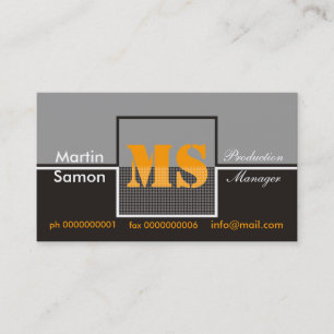 Retro Monogram Business Cards