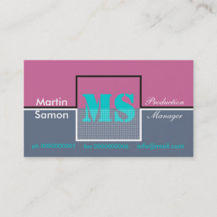 Retro Monogram Business Cards
