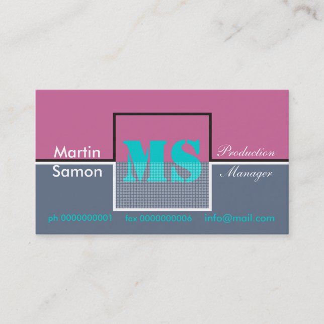 Retro Monogram Business Cards (Front)