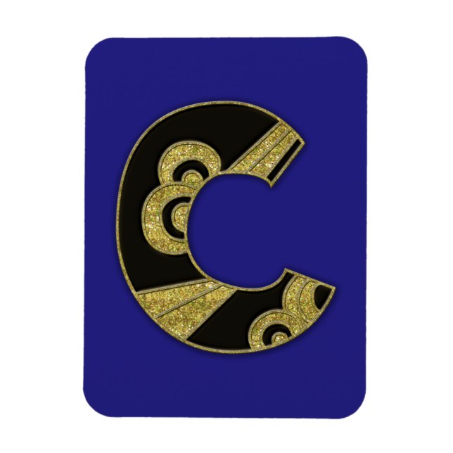 retro monogram - C Magnet (Vertical)