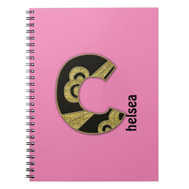 retro monogram - C Notebook (Front)