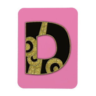 retro monogram - D Magnet