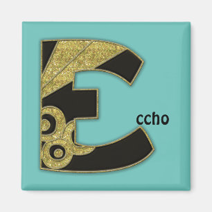 retro monogram - E Magnet
