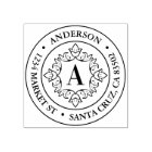 Retro Monogram Frame Round Return Address