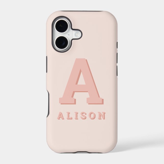 Retro monogram initial and name personalize modern (Back)