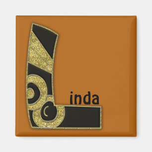 retro monogram - L Magnet