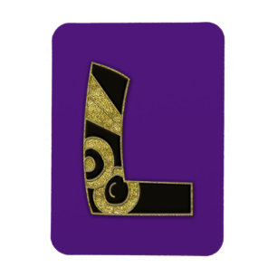 retro monogram - L Magnet