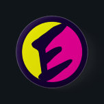 RETRO MONOGRAM LETTER E 2 INCH ROUND BUTTON<br><div class="desc">Retro monogram letter E.</div>