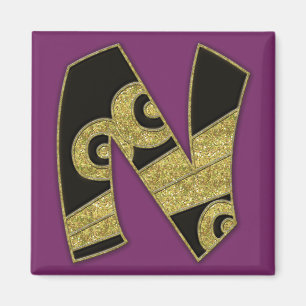 retro monogram - N Magnet
