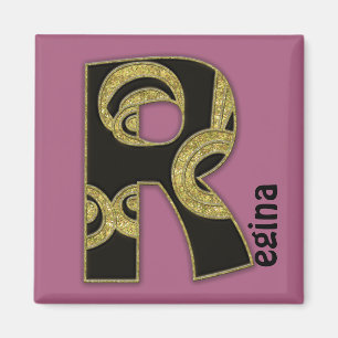 retro monogram - R Magnet