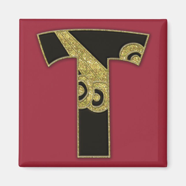 retro monogram - T Magnet (Front)