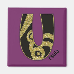 retro monogram - U Magnet