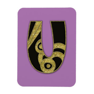 retro monogram - U Magnet