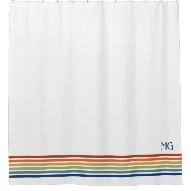 Retro Monogrammed Minimalist Stripes (Front)