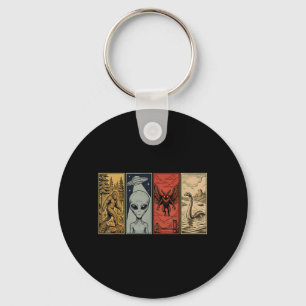 Retro monster loch ness mothman bigfoot alien keychain