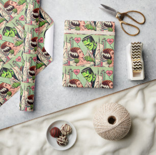Retro Monster Love Comics Wrapping Paper