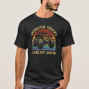 Retro Monster Trucks Are My Jam Vintage Style Silh T-Shirt