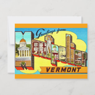 Retro Montpelier Vermont Postcard