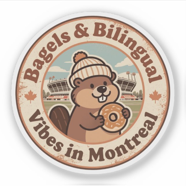 Retro Montreal Beaver & Bagel (Front)