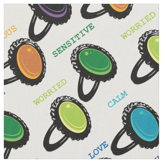 Retro Mood Ring Pattern Fabric (Close Up)