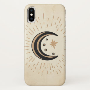 Retro moon stars vintage sepia paper distressed Case-Mate iPhone case