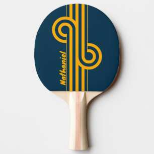 Retro Moonlit Tide Dual Stripe Loop with Name Ping Pong Paddle