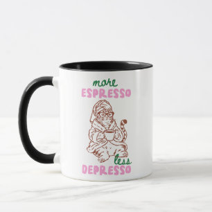 Retro More Espresso Less Depresso Cat Coffee Mug