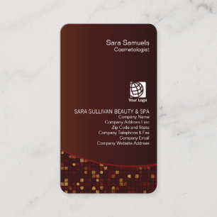 Retro Mosaic Pattern Cosmetologist Business Card