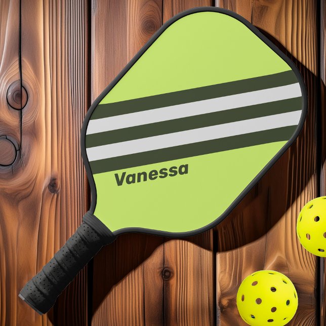 Retro Moss Fade Stripes with Name Pickleball Paddle (Creator Uploaded)