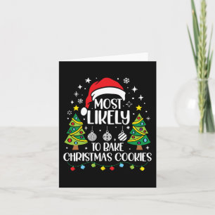 Retro Most Likely To Bake Christmas Cookies Family Card