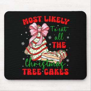 Retro Most Likely To Eat All The Christmas Tree Ca Mouse Pad