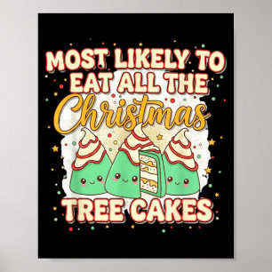 Retro Most Likely To Eat All The Christmas Tree Ca Poster