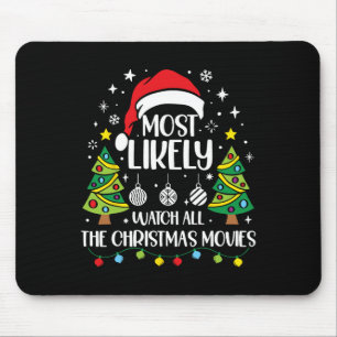 Retro Most Likely To Watch All The Christmas Movie Mouse Pad