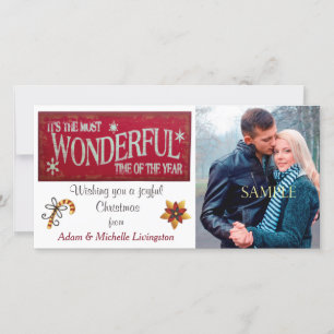 Retro Most Wonderful Christmas Holiday Card