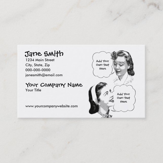 Retro Mother & Daughter Business Card (Front)