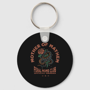 Retro mother of mayhem feral moms club moms mother keychain