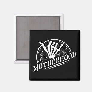 Retro Motherhood Rock Skeleton Sarcastic Mom Gifts Magnet