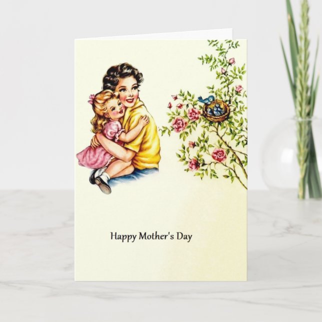 Retro Mother's Day Greeting Card (Front)