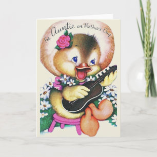 Retro Mother's Day Greeting Card For Auntie