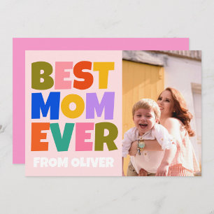 Retro Mothers Day Photo Colourful  Card