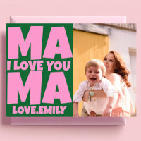 Retro Mothers Day Photo Green Pink