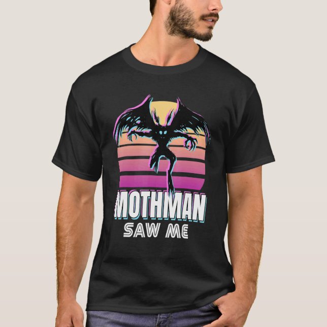   Retro Mothman 80s Cryptid Sunset T-Shirt (Front)