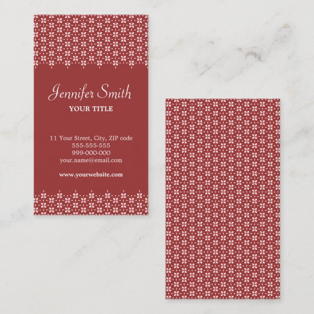Retro Motif Craft Pattern business card (Front/Back)