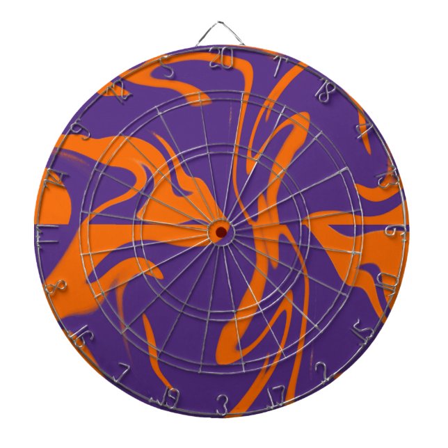 Retro Motion Orange & Purple  Dartboard (Front)