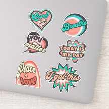 Retro Motivational Sticker Pack