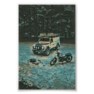 Retro motorcycle gift photo print