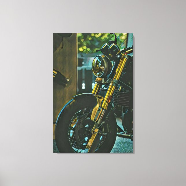 retro motorcycles motorcyclist gift canvas print (Front)