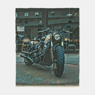 retro motorcycles motorcyclist gift fleece blanket